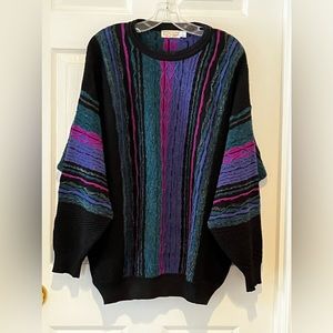 Vintage Norm Thompson Purple Oink Black Men’s sweater Large